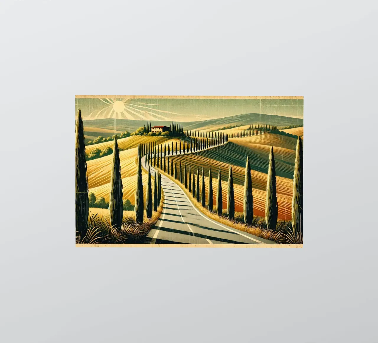Vintage Cypress Road Poster sticker by Chromatic Fusion Studio