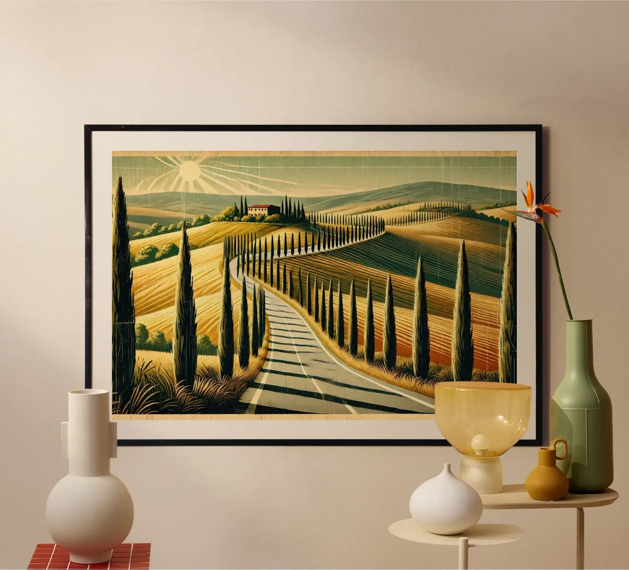 Poster d'epoca di Cypress Road carta hahnemühle da Chromatic Fusion Studio