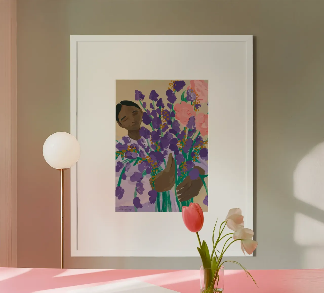 Poster per amanti dei fiori poster con telaio in legno da Davidprint