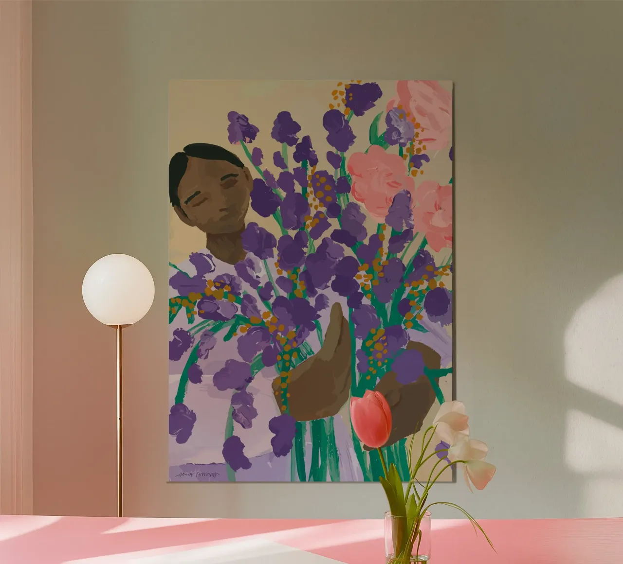 Poster per amanti dei fiori poster con telaio in legno da Davidprint