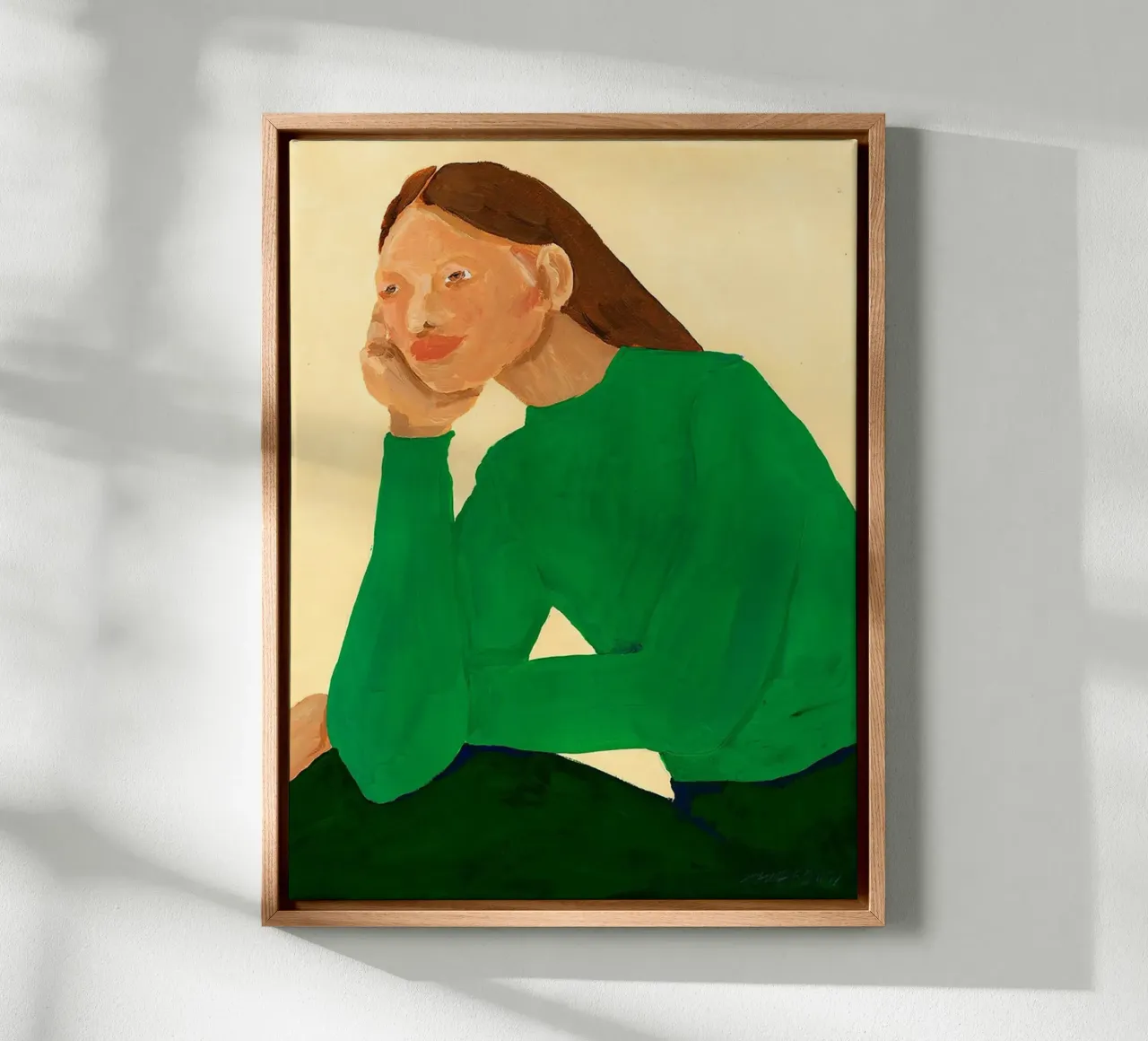 Hanna Peterson - Guisa verde tela con Cornice a cassetta da Davidprint