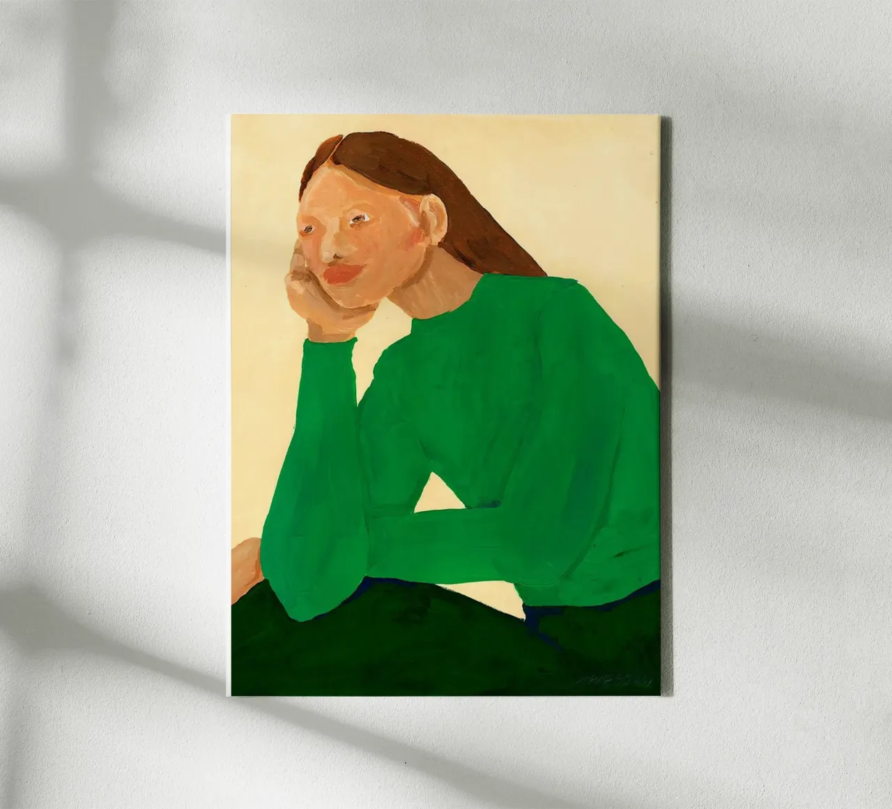 Hanna Peterson - Guisa verde tela con Cornice a cassetta da Davidprint