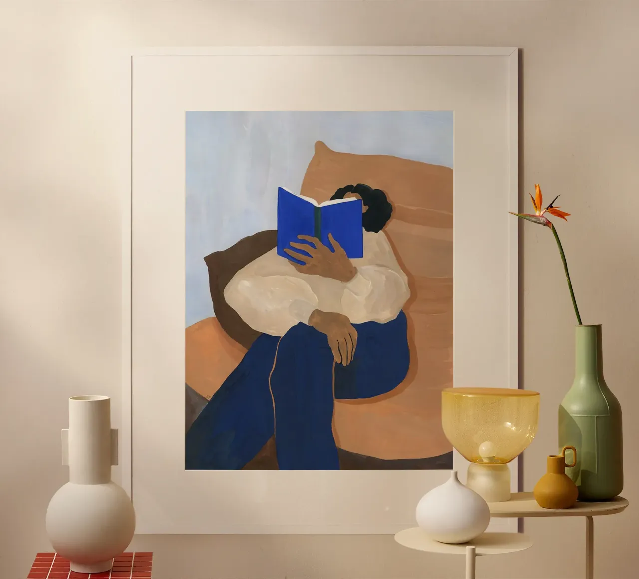 Hanna Peterson - Frau liest Buch Poster von Davidprint