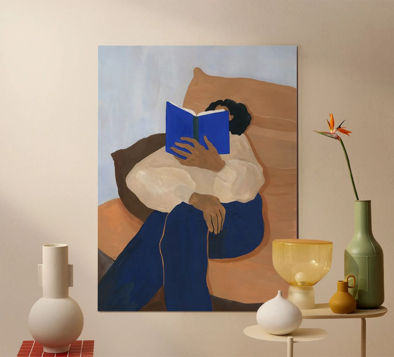 Hanna Peterson - Frau liest Buch Poster von Davidprint