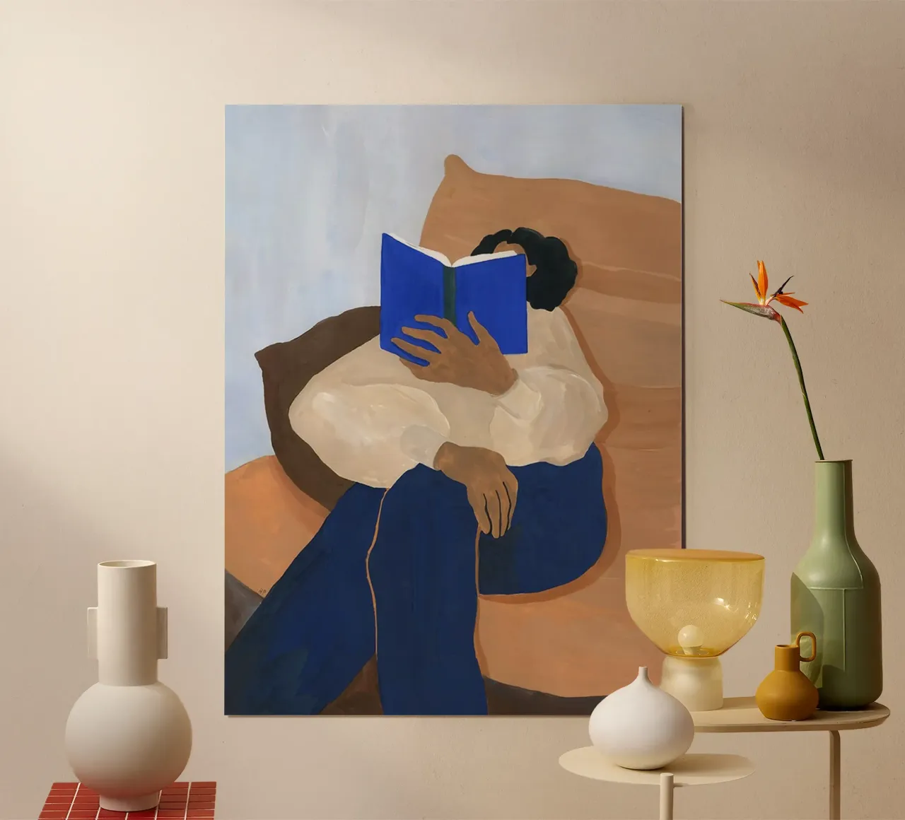 Hanna Peterson - Frau liest Buch Poster von Davidprint