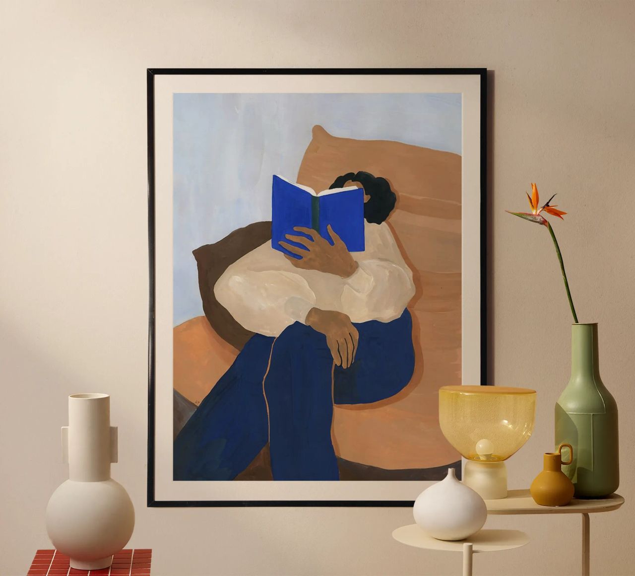 Hanna Peterson - Frau liest Buch Poster von Davidprint