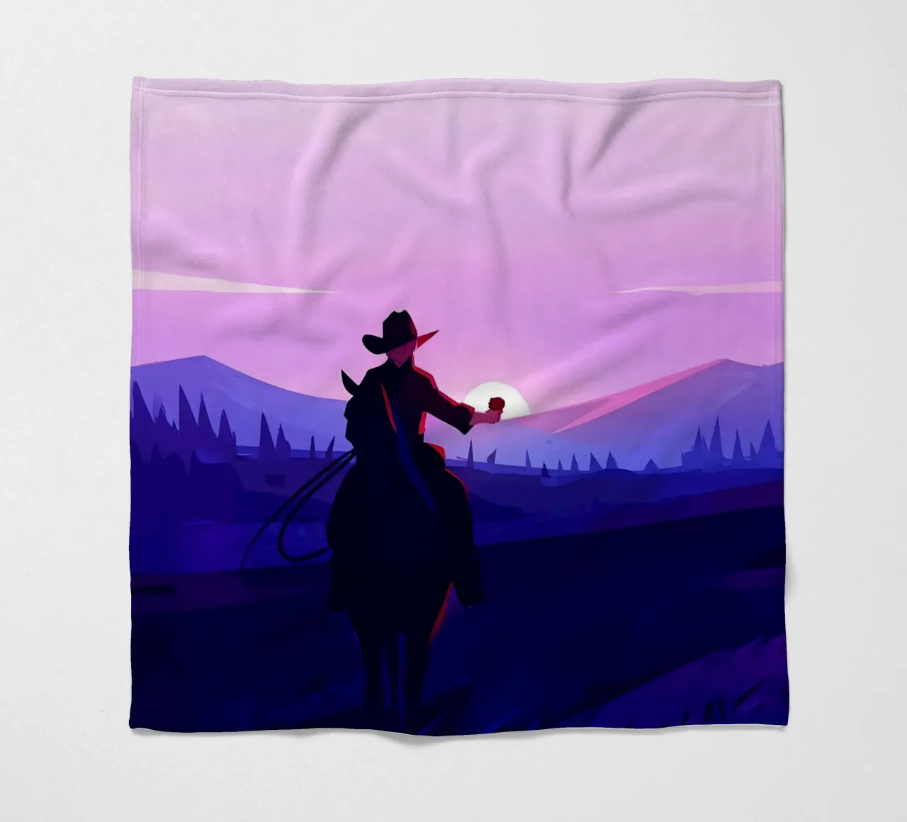 Riding Horse Alone In The Evening Lofi Art fleece blanket by LoFi Gallery
