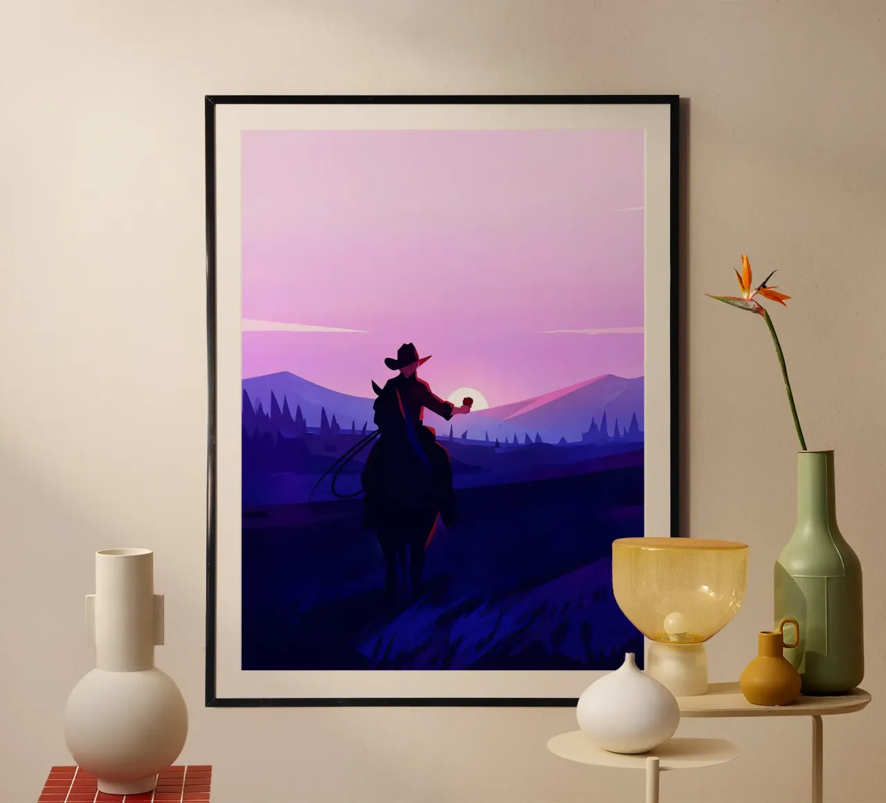 Cheval seul le soir Lofi Art poster de LoFi Gallery