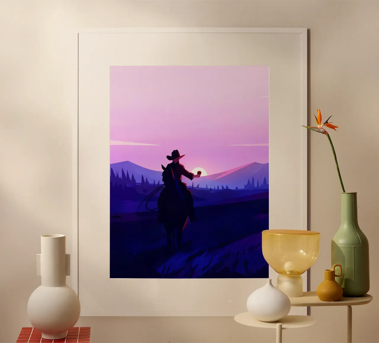 Cheval seul le soir Lofi Art poster de LoFi Gallery
