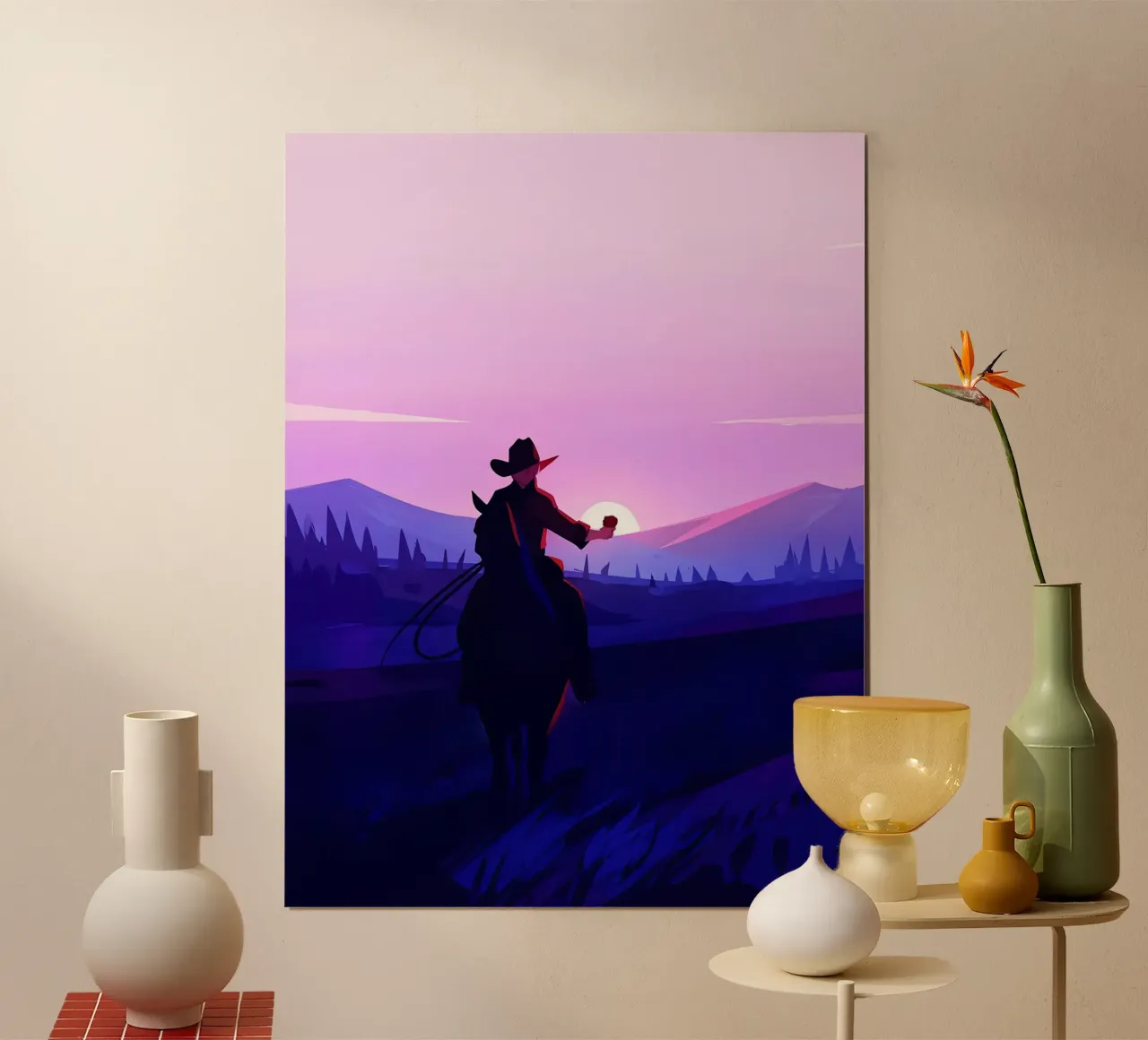 Cheval seul le soir Lofi Art poster de LoFi Gallery