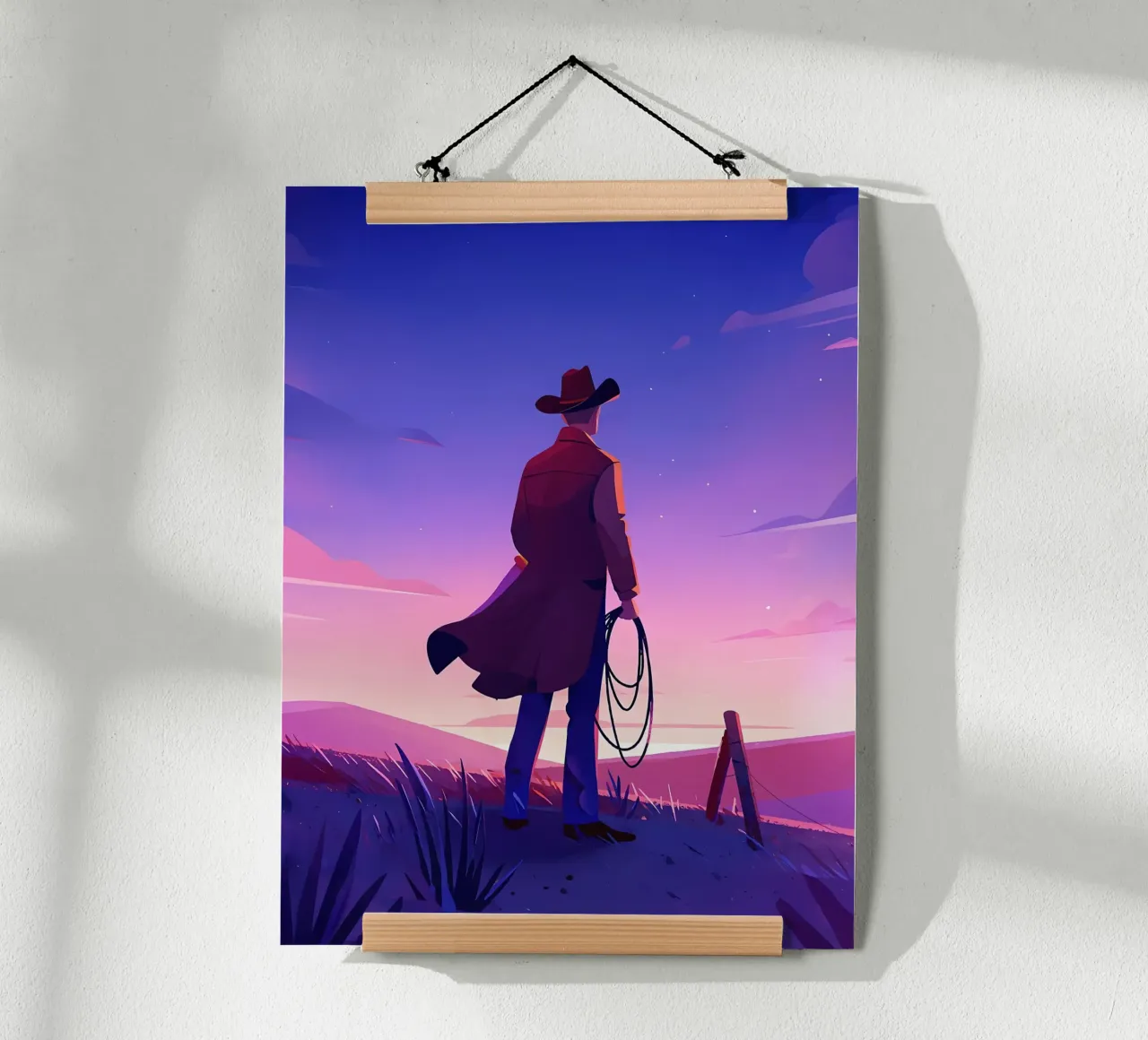 Cowboy a caccia di sera Lofi Art carta hahnemühle da LoFi Gallery