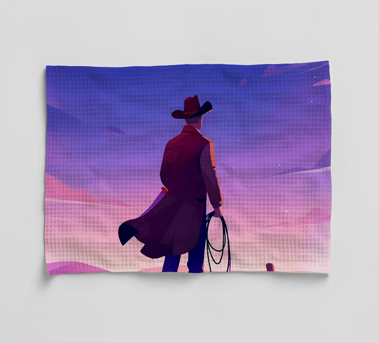 Cowboy a caccia di sera Lofi Art canovaccio da cucina da LoFi Gallery