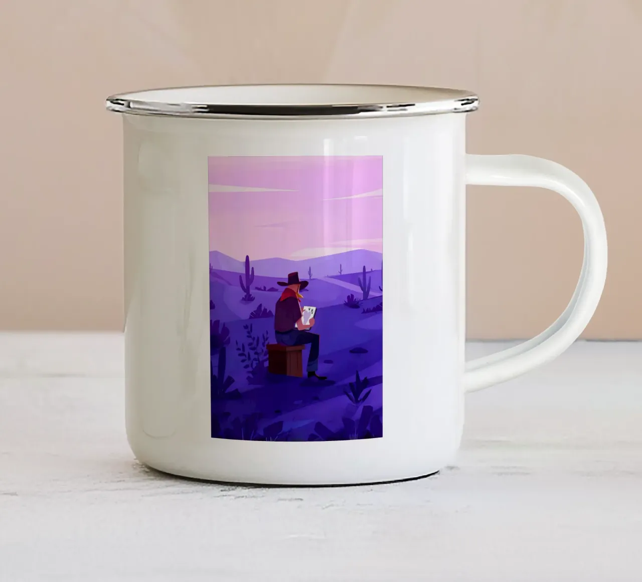 Lost In Desert Lofi Art tazza in smalto da LoFi Gallery