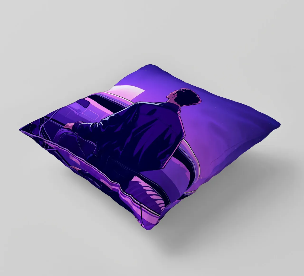 Outdoor Cinema Experiences Lofi Art decorative cushion by LoFi Gallery