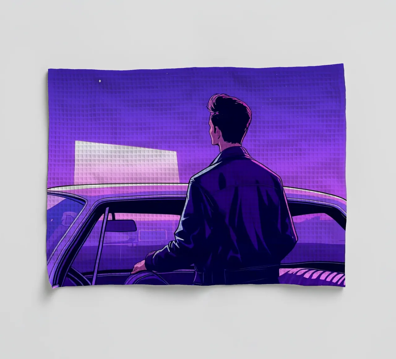 Outdoor Cinema Experiences Lofi Art tea towel by LoFi Gallery