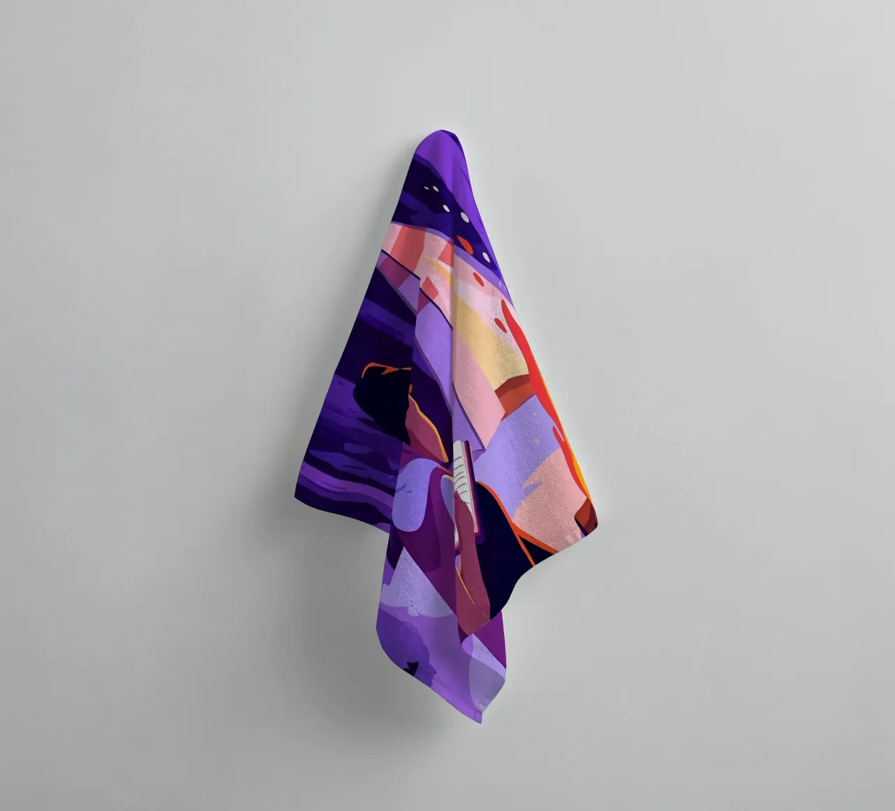 Writing At Campfire Lofi Art towel by LoFi Gallery
