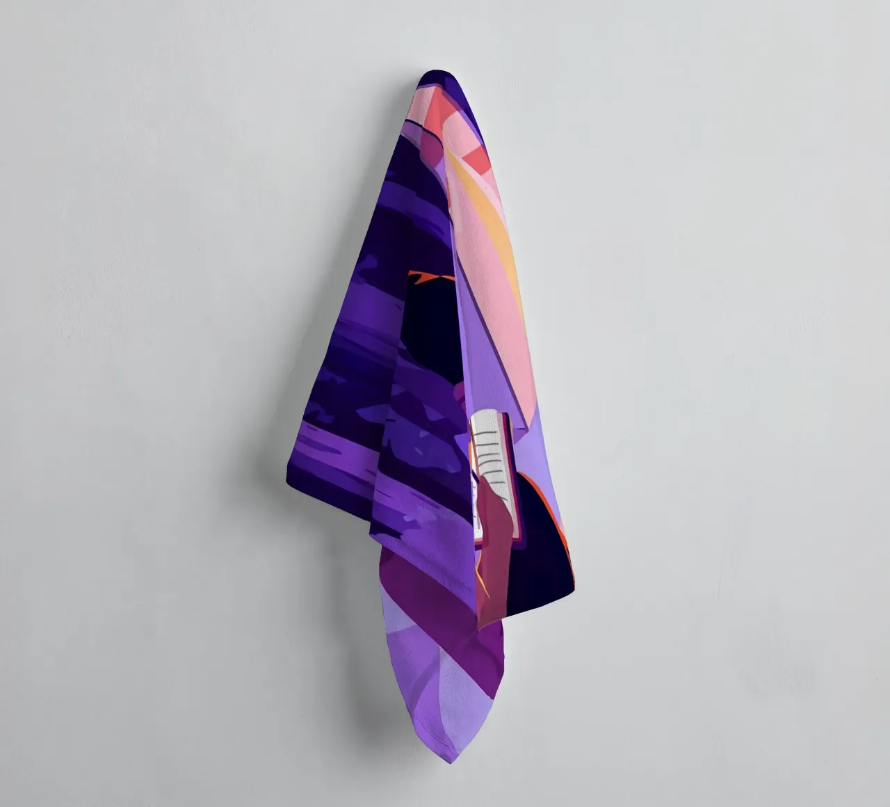 Writing At Campfire Lofi Art towel by LoFi Gallery