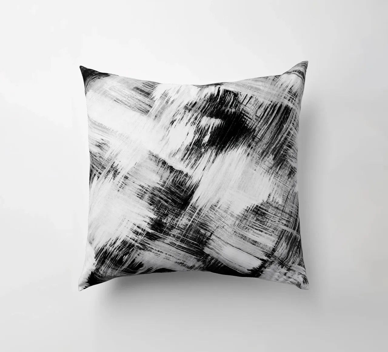Strokes 26 | Black and White Brushstroke Abstract cuscino da sabidussi