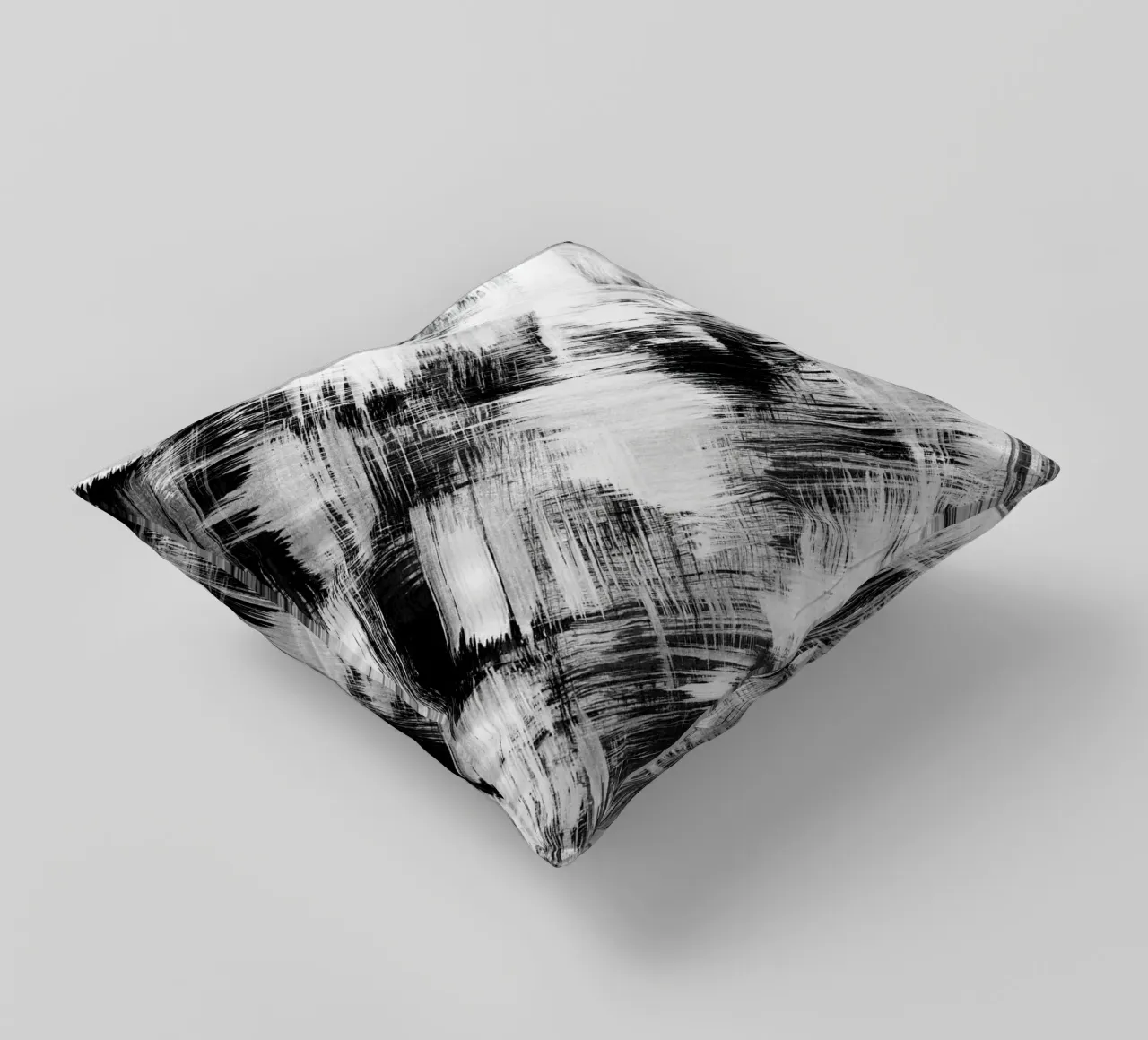 Strokes 26 | Black and White Brushstroke Abstract cuscino da sabidussi