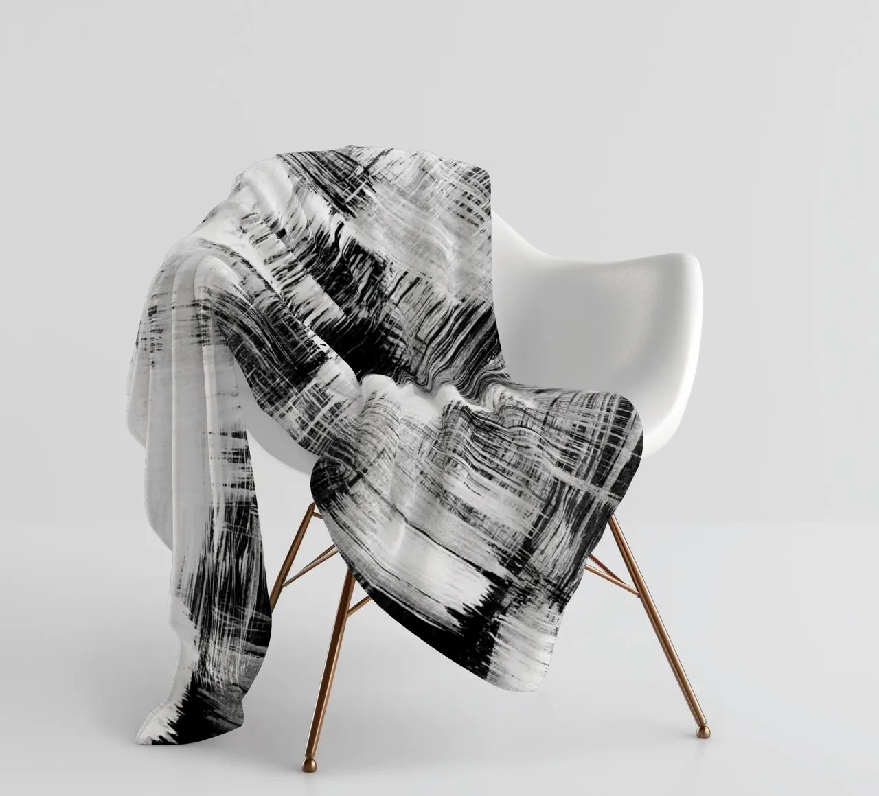 Strokes 26 | Black and White Brushstroke Abstract coperta in pile da sabidussi