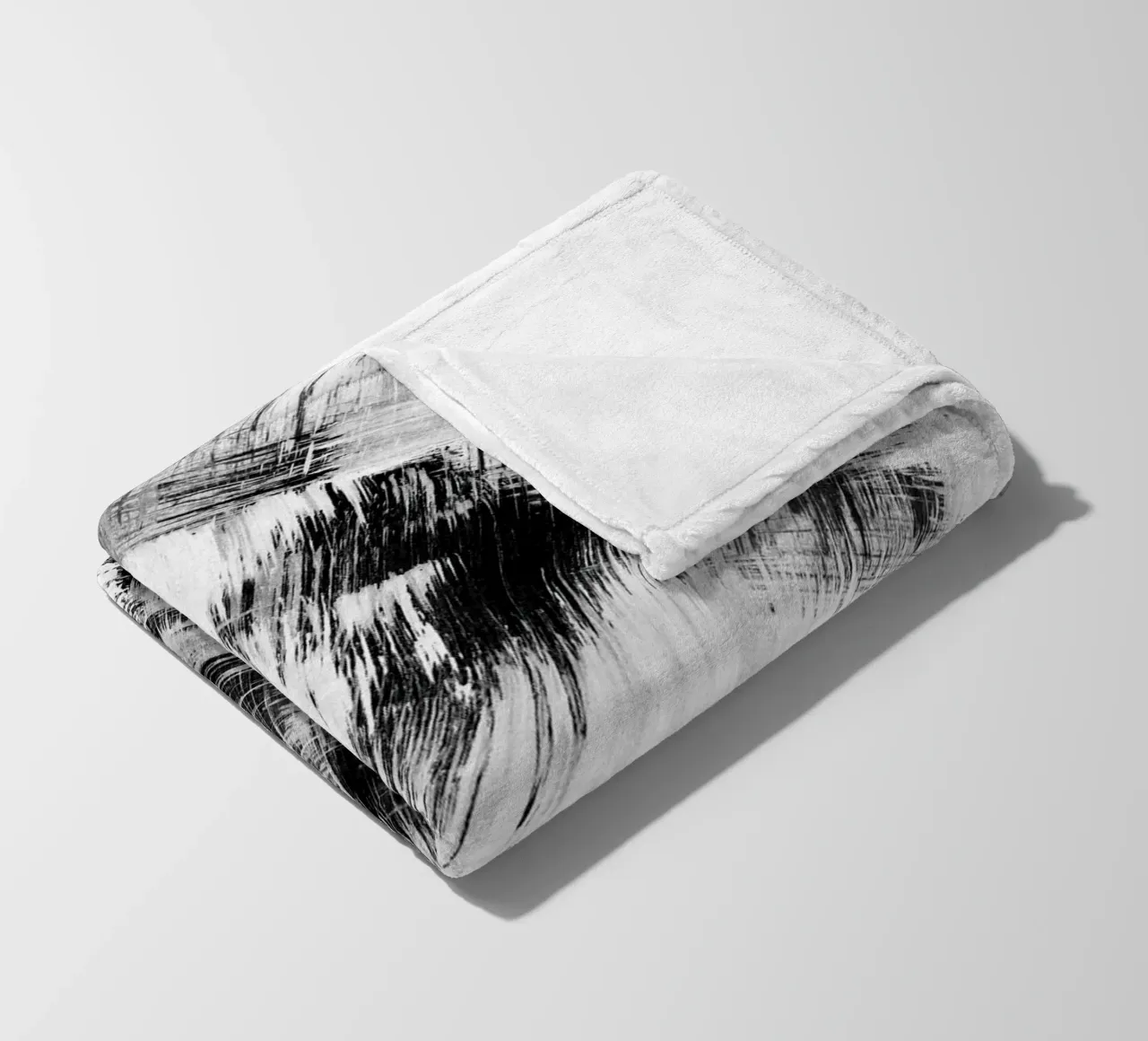 Strokes 26 | Black and White Brushstroke Abstract coperta in pile da sabidussi