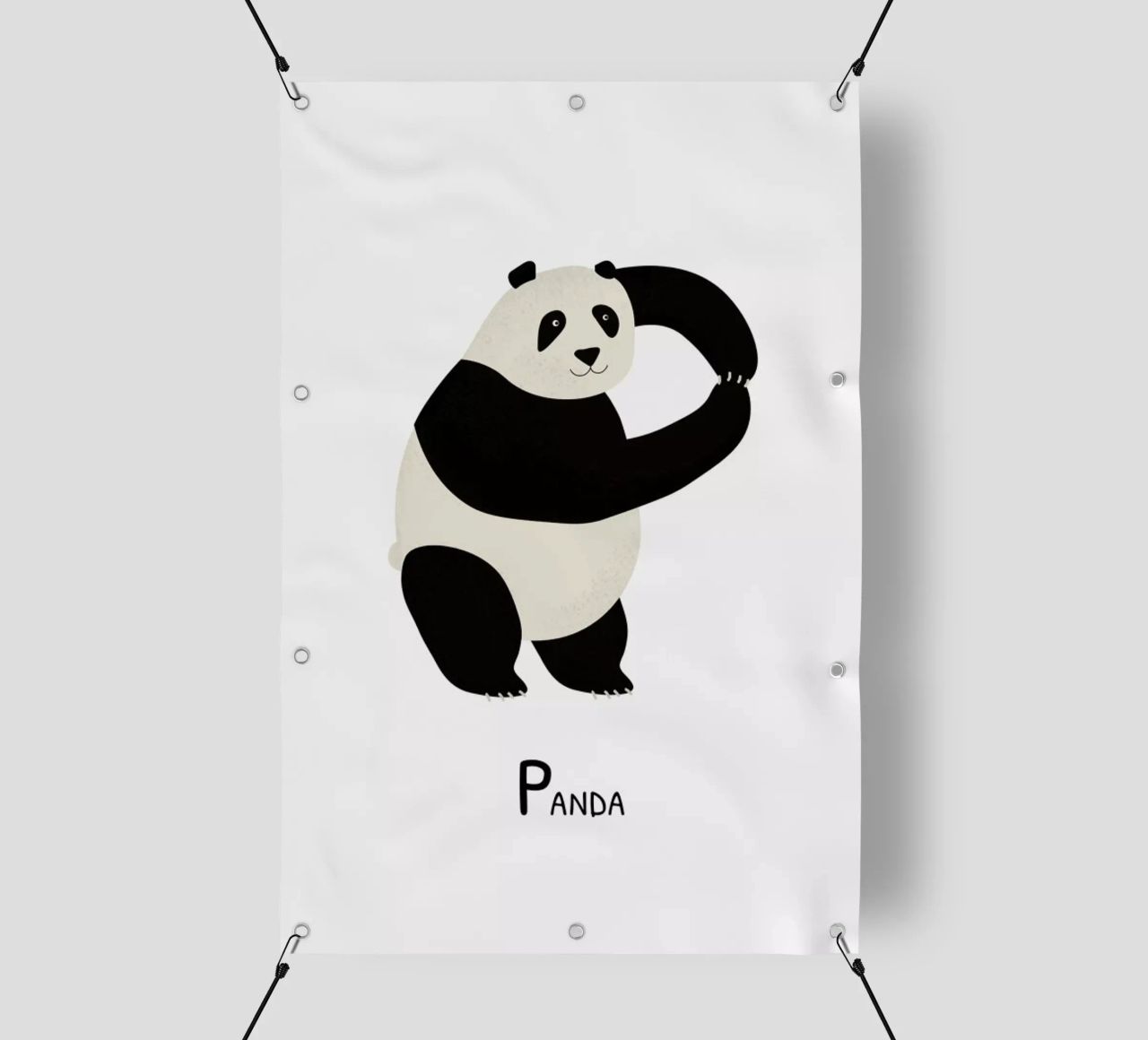 P for Panda telo in pvc da Little Flourishes