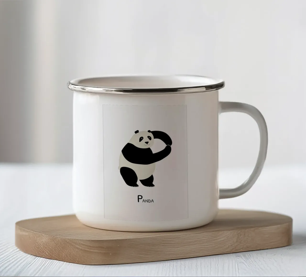 P for Panda emaille mok van Little Flourishes