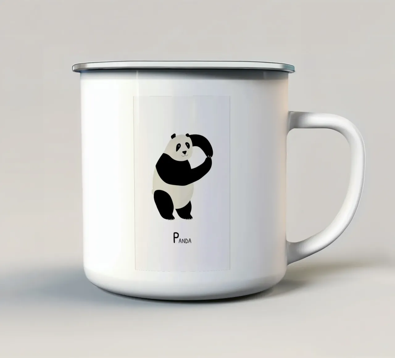 P for Panda emaille mok van Little Flourishes