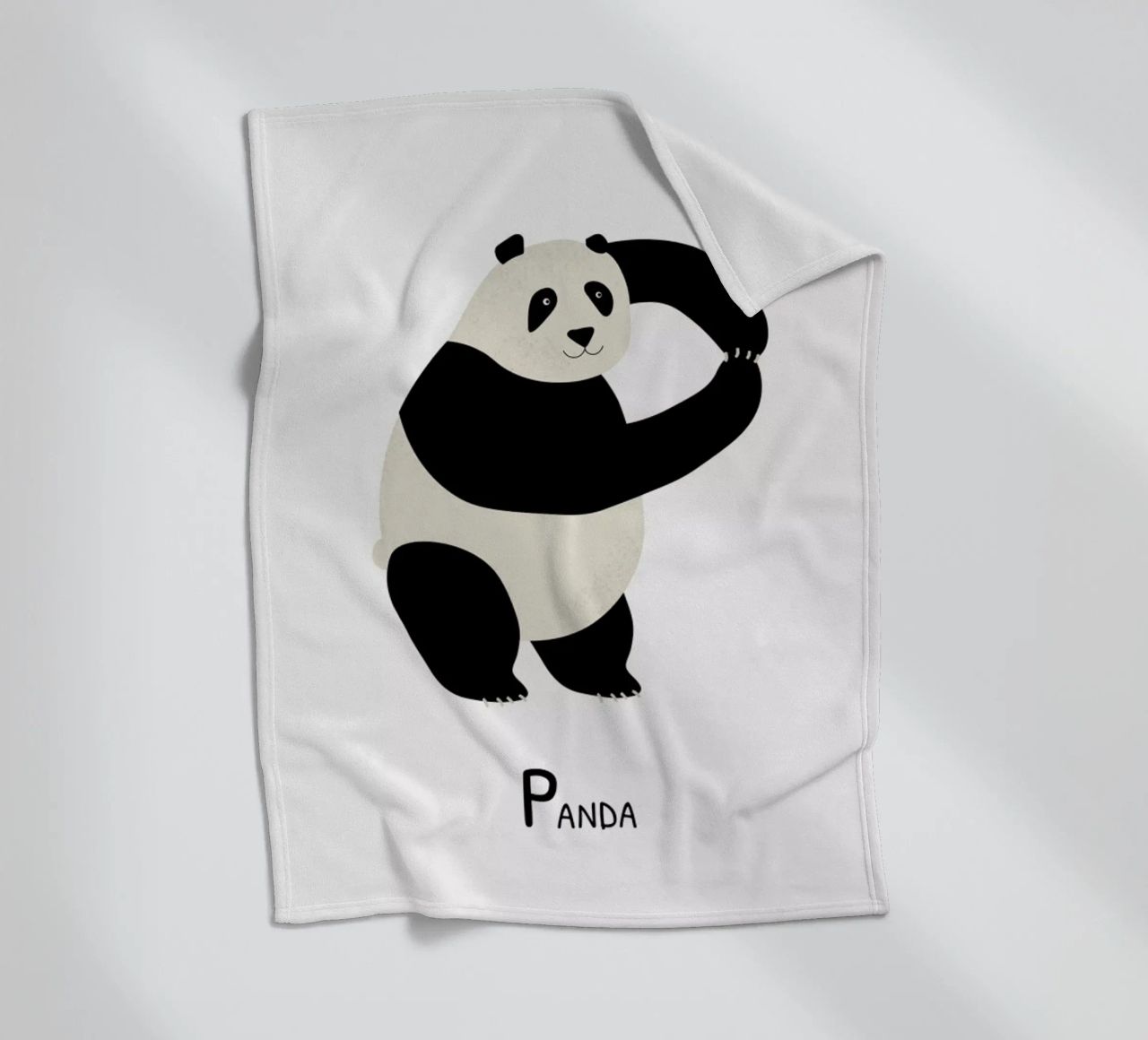 P for Panda coperta in pile da Little Flourishes