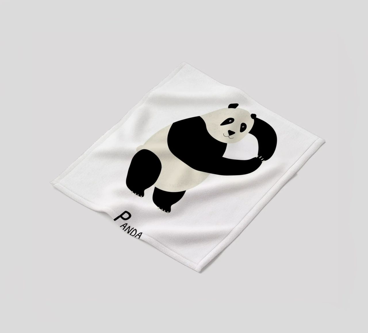 P for Panda coperta in pile da Little Flourishes