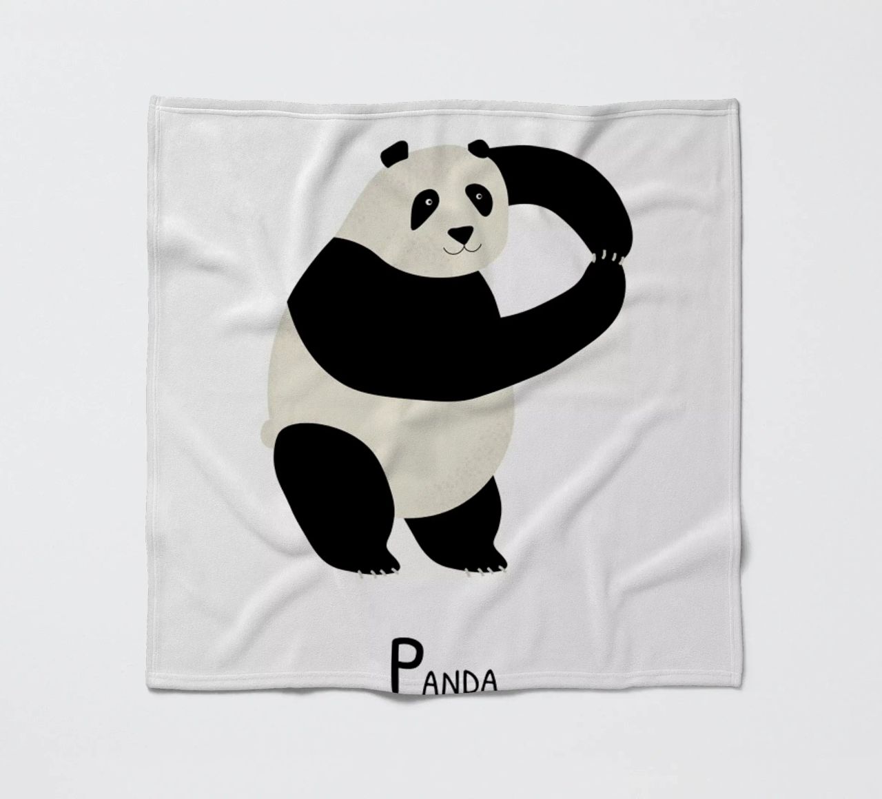 P for Panda coperta in pile da Little Flourishes