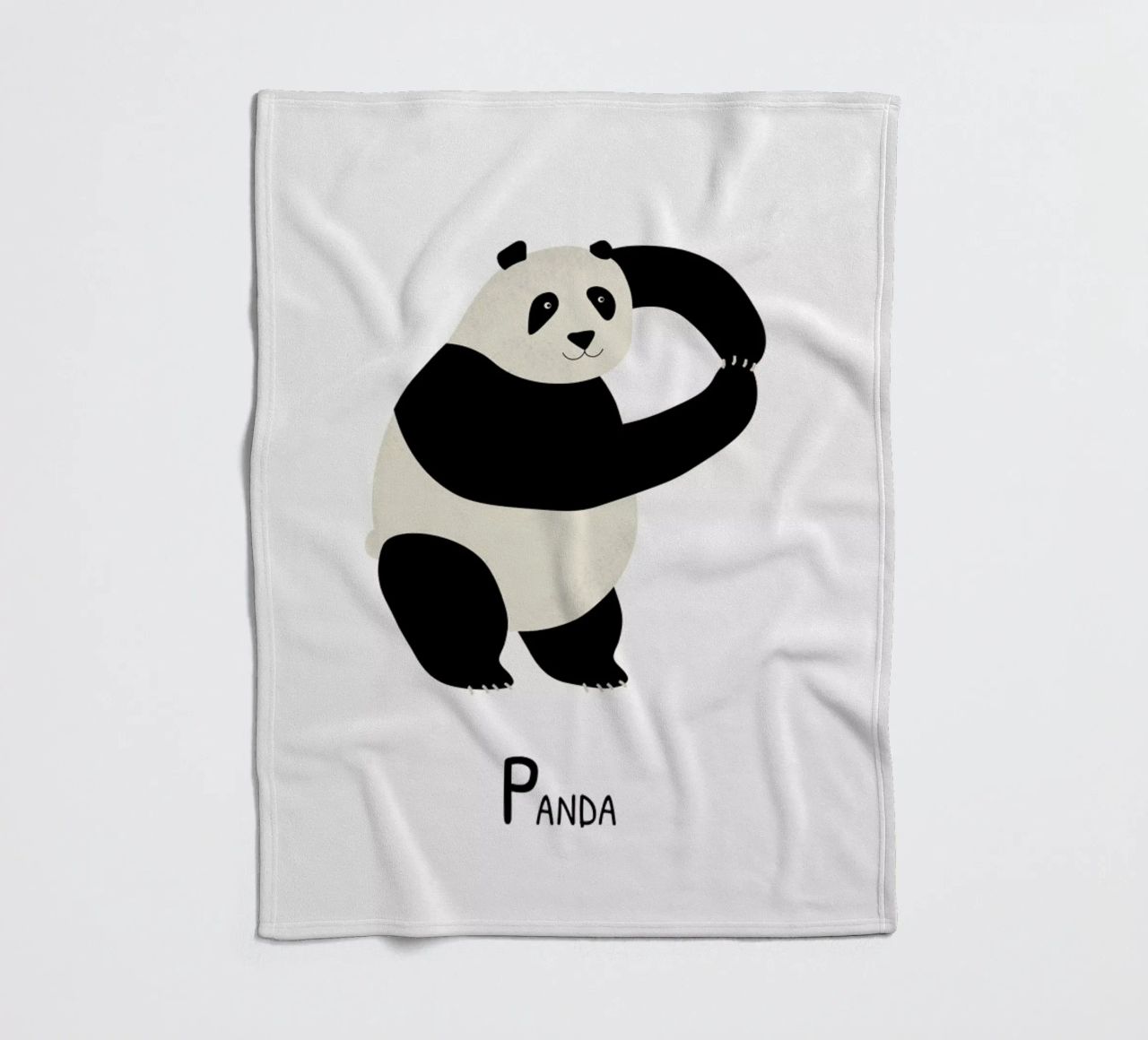 P for Panda coperta in pile da Little Flourishes