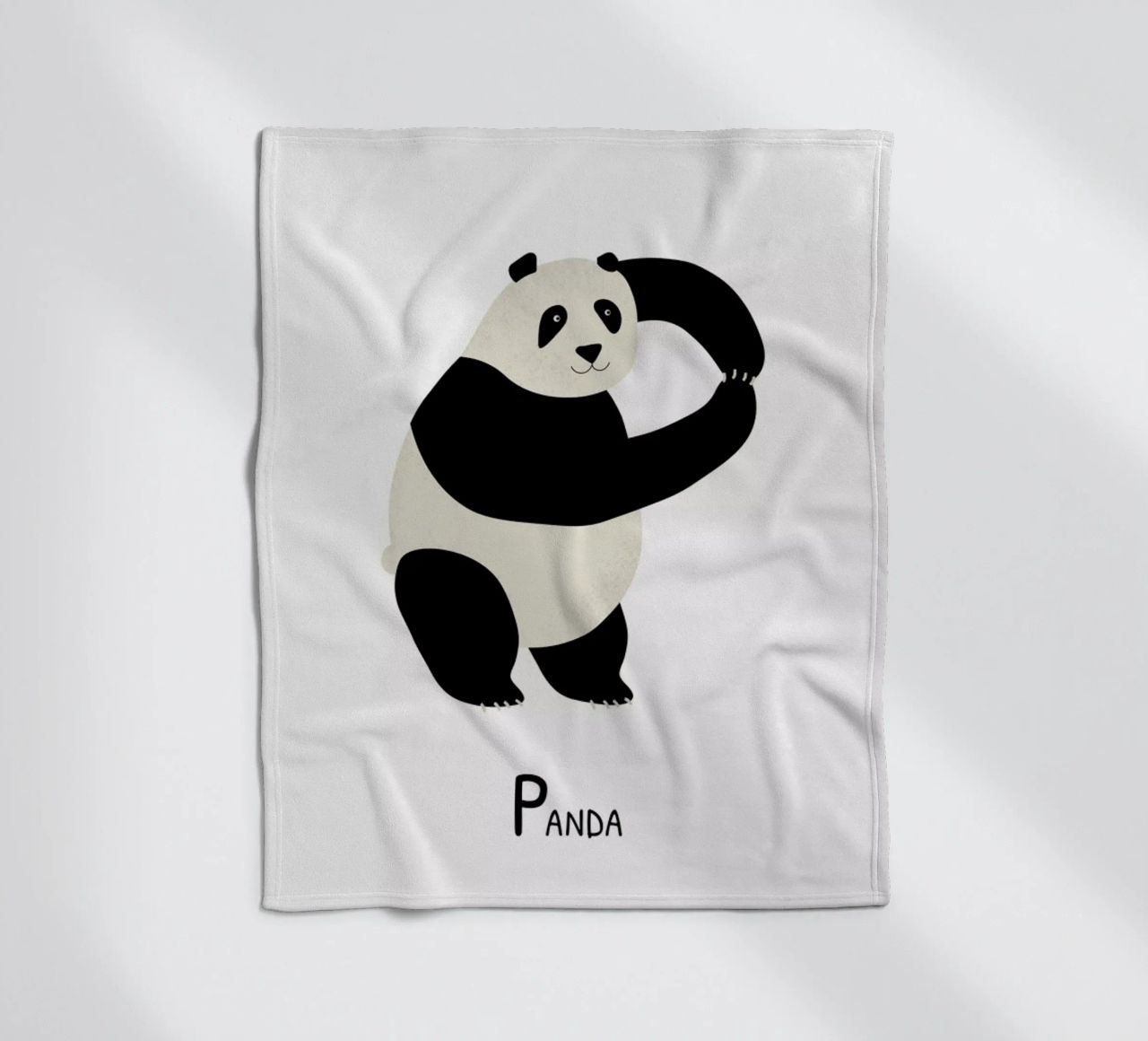 P for Panda coperta in pile da Little Flourishes