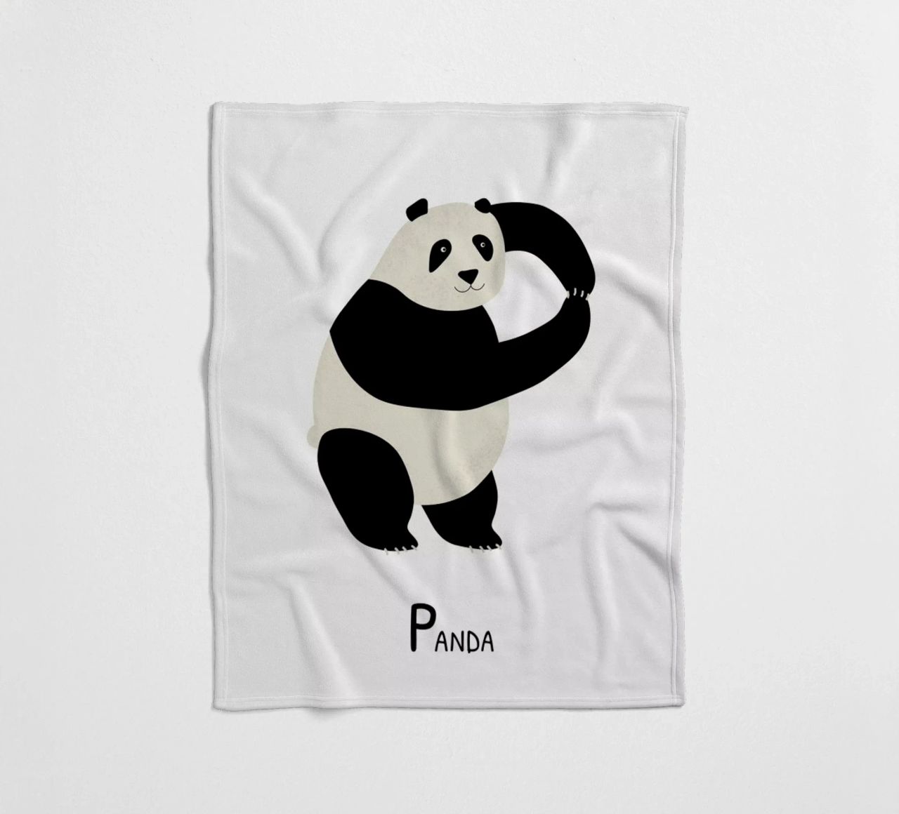 P for Panda coperta in pile da Little Flourishes