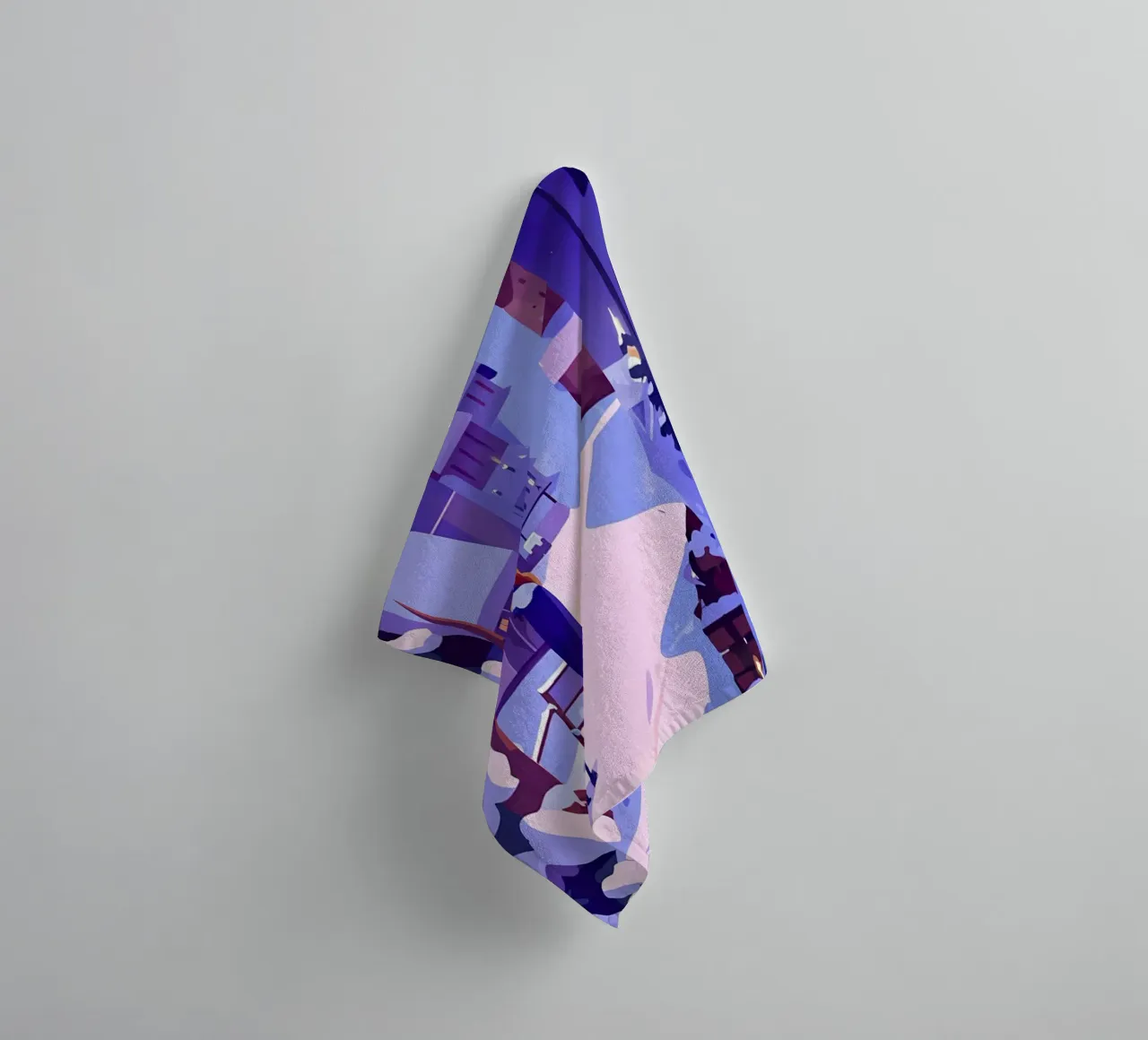 Walking Into Winter City Lofi Art towel by LoFi Gallery