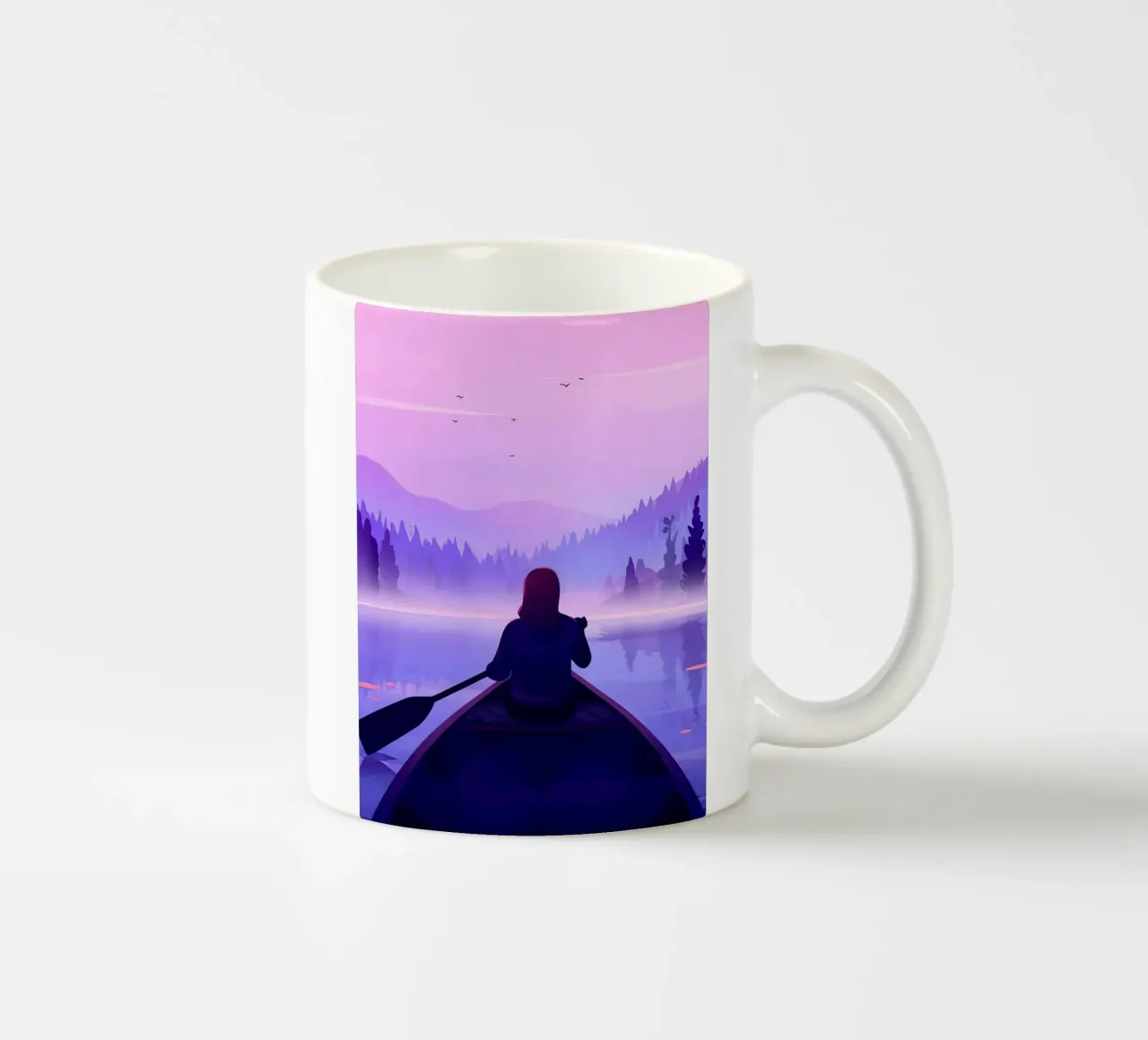 Canoa nel lago Lofi Art tazza in ceramica da LoFi Gallery