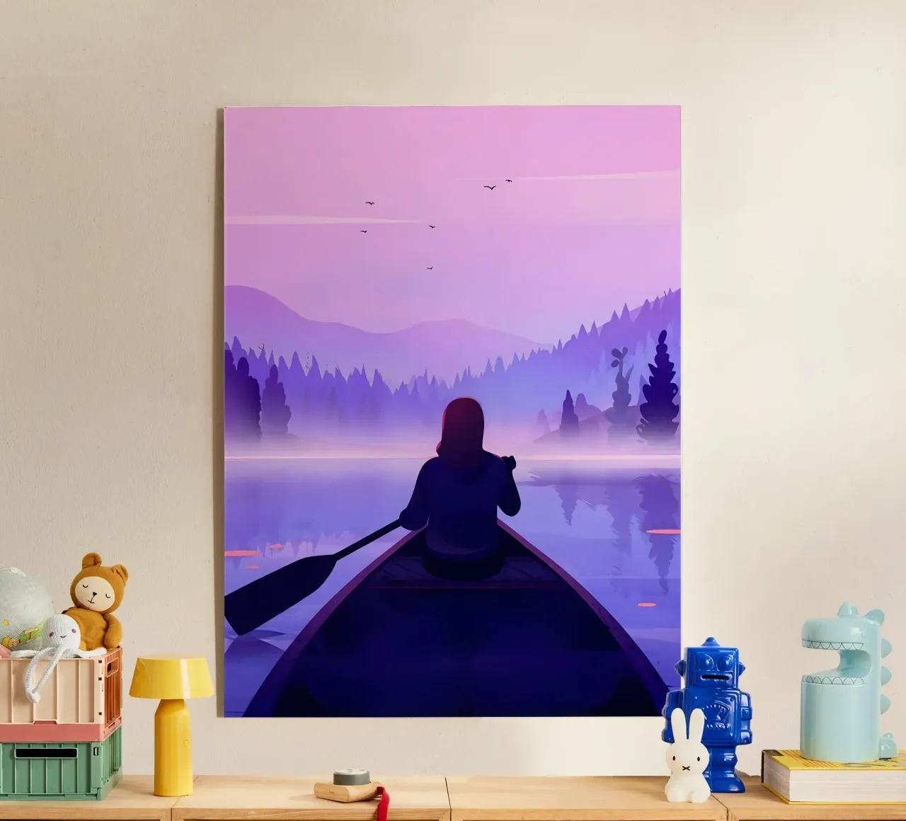 Canoa nel lago Lofi Art plexiglass da LoFi Gallery