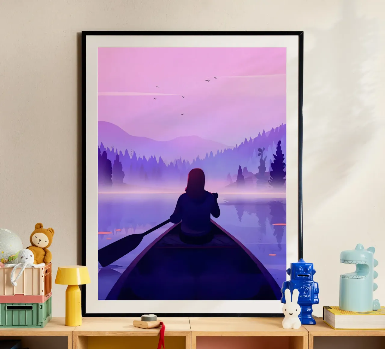 Canoa nel lago Lofi Art carta hahnemühle da LoFi Gallery