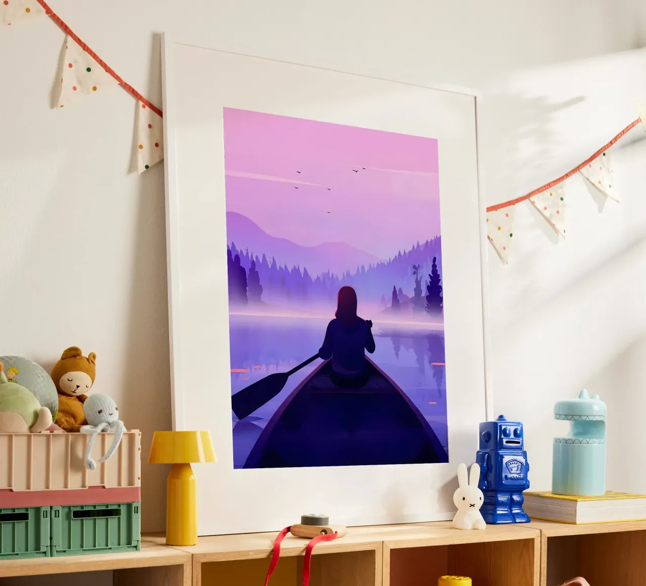 Canoa nel lago Lofi Art carta hahnemühle da LoFi Gallery