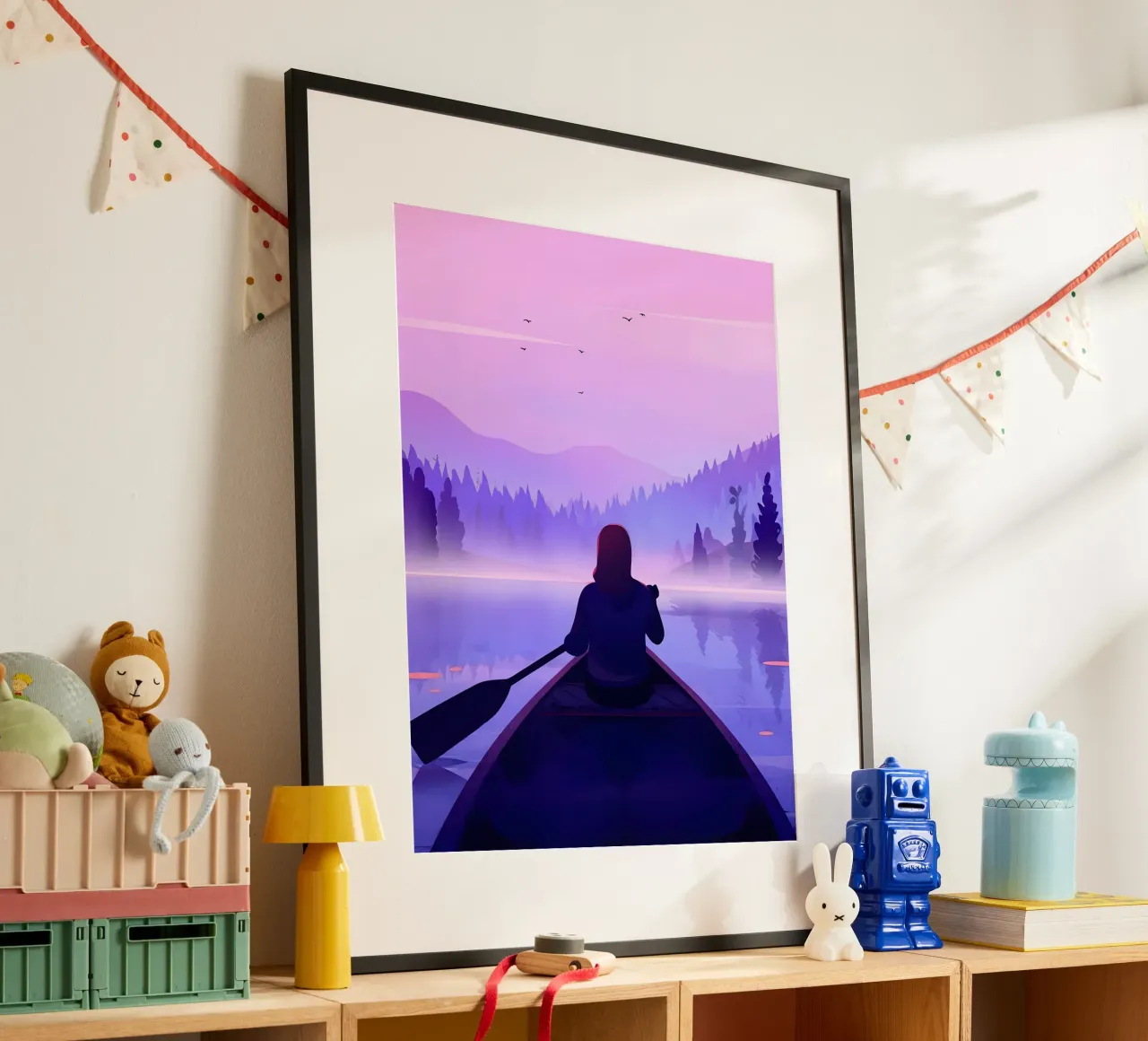 Canoa nel lago Lofi Art carta hahnemühle da LoFi Gallery