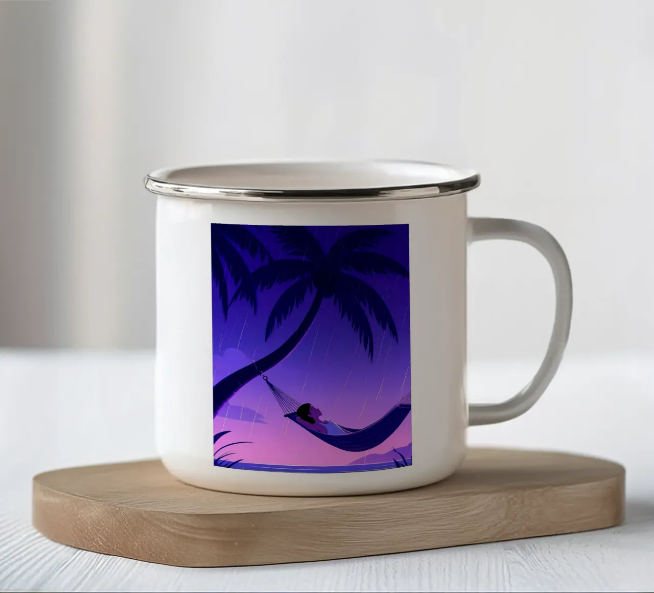 Riposo su amaca Lofi Art tazza in smalto da LoFi Gallery