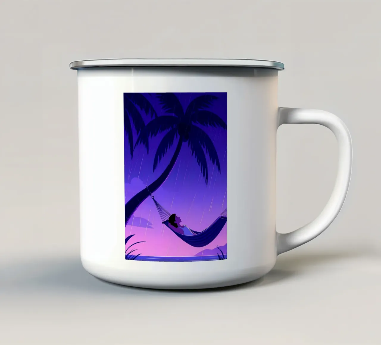 Riposo su amaca Lofi Art tazza in smalto da LoFi Gallery
