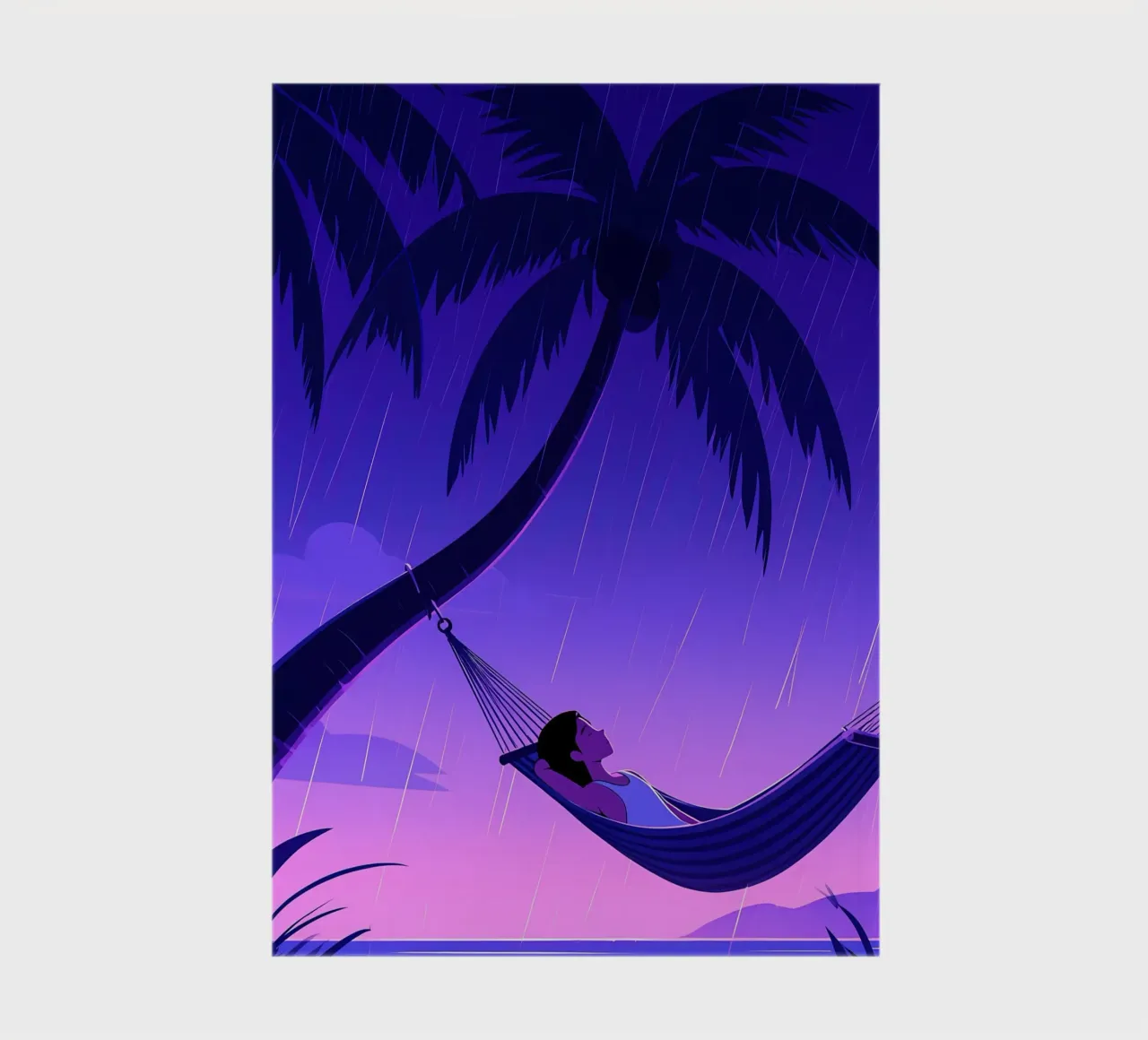 Resting On Hammock Lofi Art notebook by LoFi Gallery