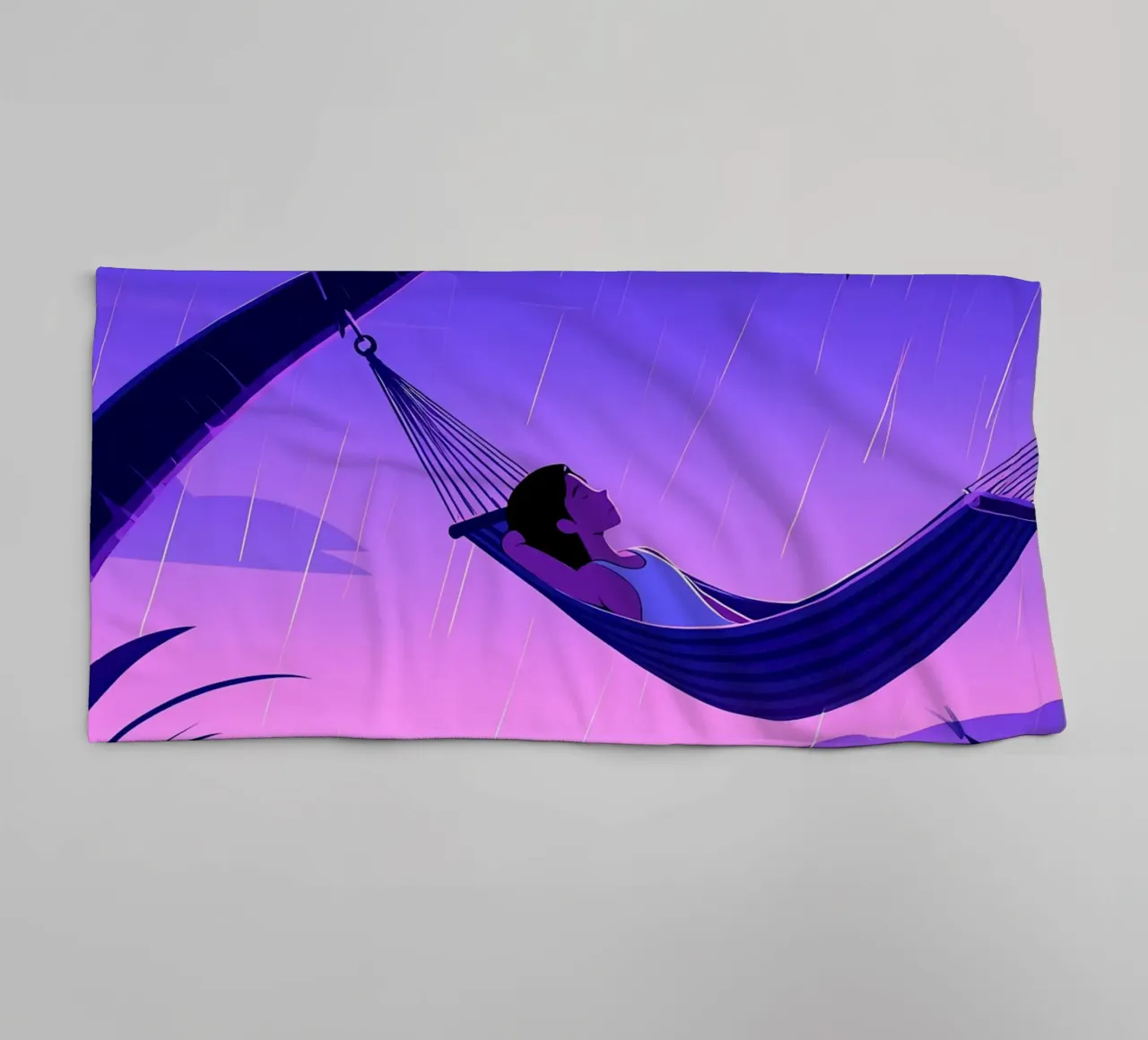 Resting On Hammock Lofi Art towel by LoFi Gallery