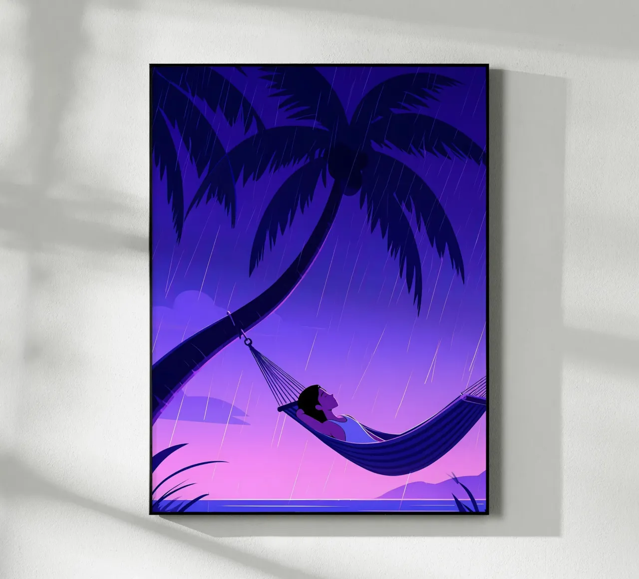 Resting On Hammock Lofi Art acrylic glass by LoFi Gallery