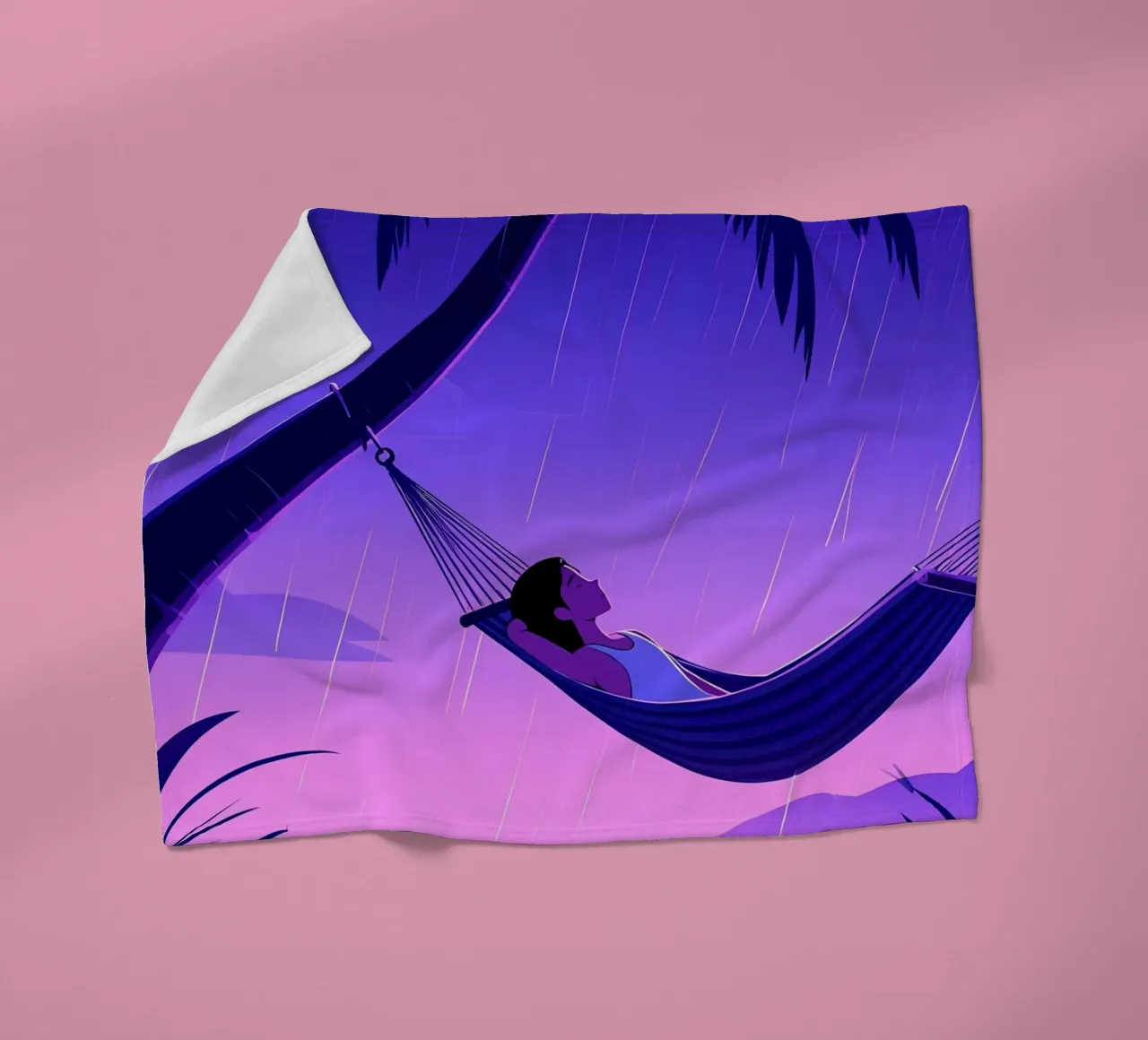 Resting On Hammock Lofi Art fleece blanket by LoFi Gallery