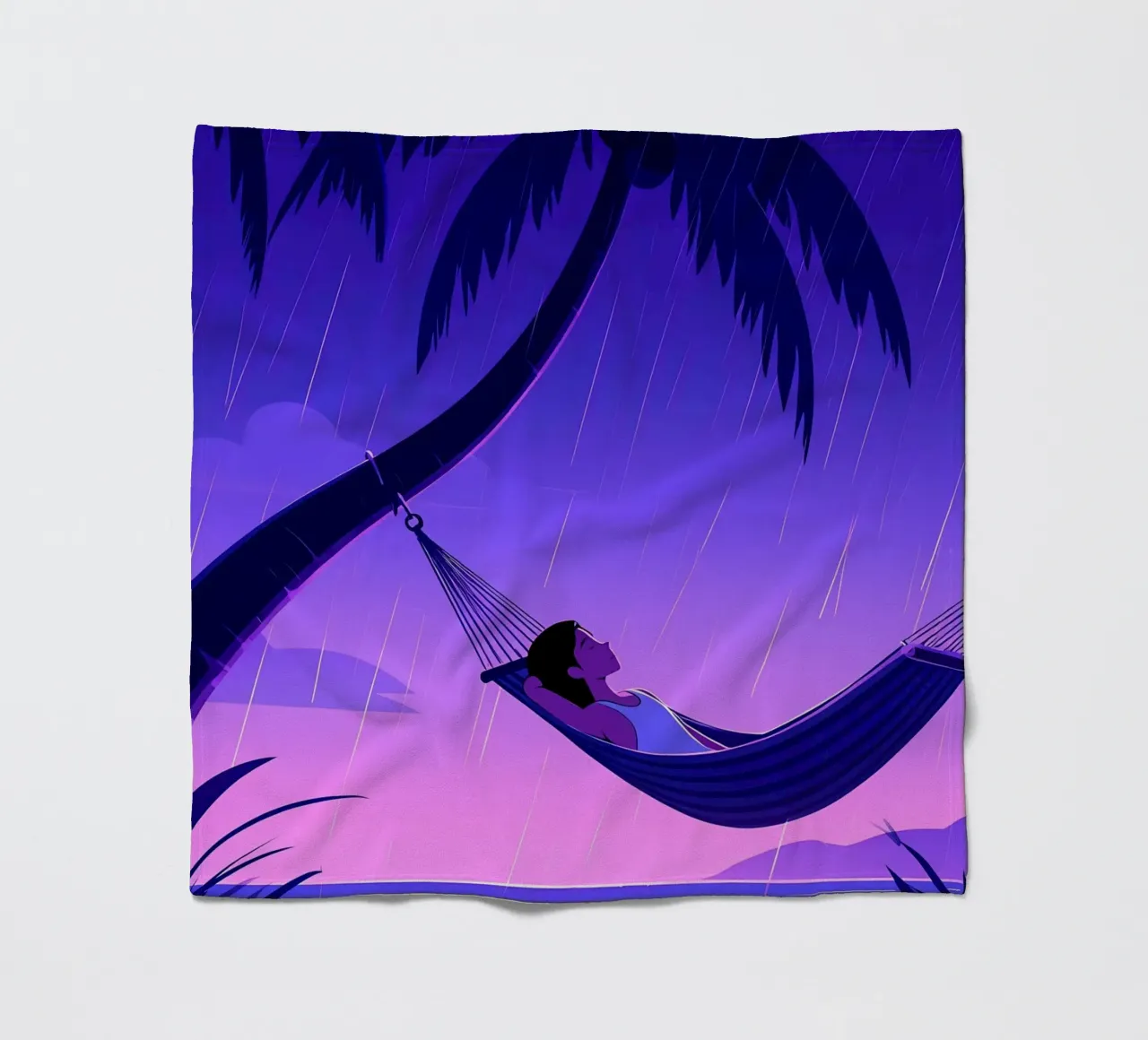Resting On Hammock Lofi Art fleece blanket by LoFi Gallery