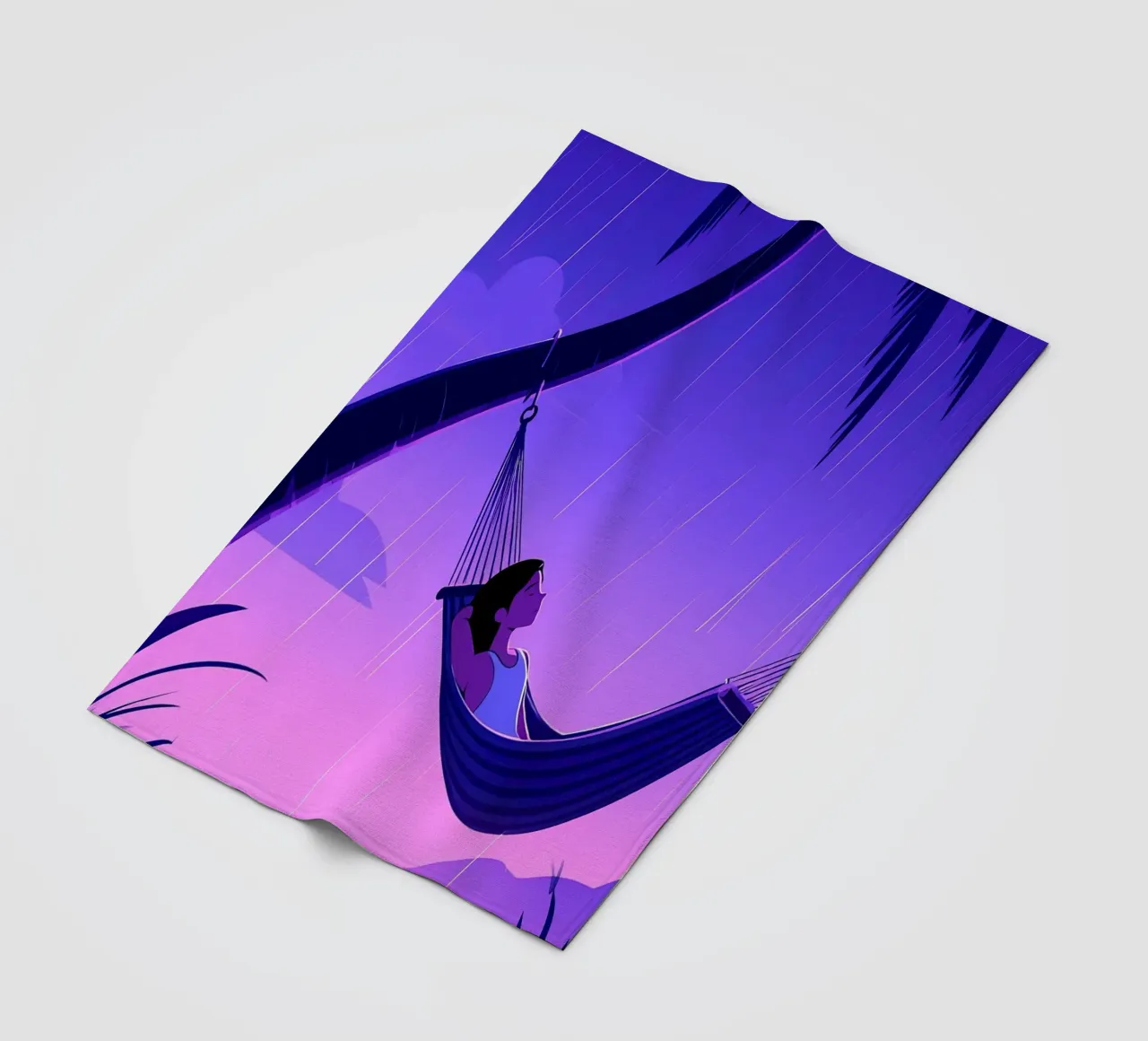 Resting On Hammock Lofi Art fleece blanket by LoFi Gallery