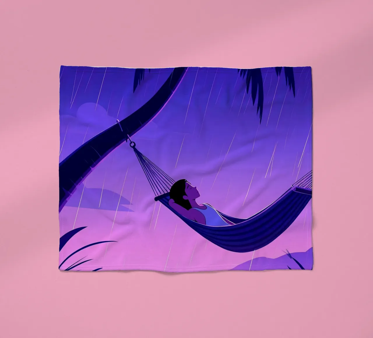 Resting On Hammock Lofi Art fleece blanket by LoFi Gallery