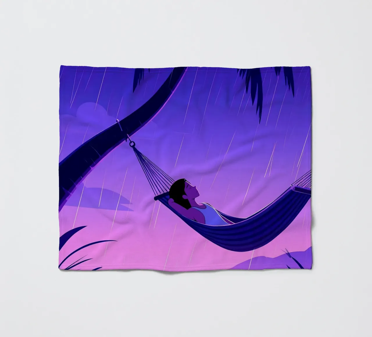 Resting On Hammock Lofi Art fleece blanket by LoFi Gallery